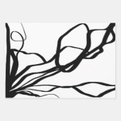 Feuille De Papier Cadeau Bouquet Blanc & Noir : Abstrait Blanc & Noir (Devant)