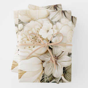Feuille De Papier Cadeau Bouquet d'anniversaire à la crème vanille mariage