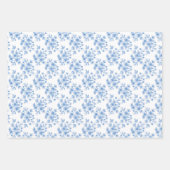 Feuille De Papier Cadeau Bouquet de couleur bleu Motif (Devant)