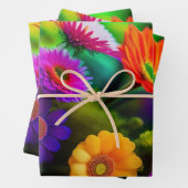 Feuille De Papier Cadeau Bouquet de fleurs (En situation)