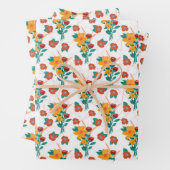 Feuille De Papier Cadeau Bouquet de fleurs (En situation)