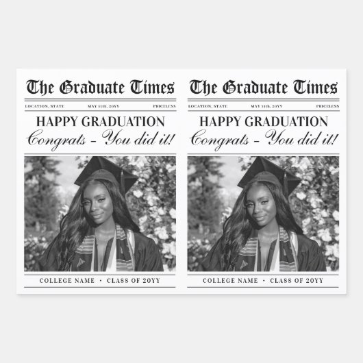 Feuille De Papier Cadeau Bouquet de fleurs de journaux à édition modifiable (Devant 2)