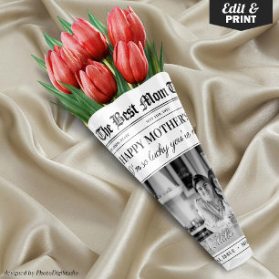 Feuille De Papier Cadeau Bouquet de fleurs de journaux de la Fête des mères