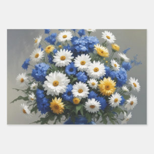 Feuille De Papier Cadeau Bouquet de fleurs Elégante aquarelle