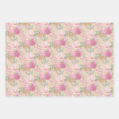 Feuille De Papier Cadeau Bouquet De Fleurs Moelleux Pastel (Devant 3)