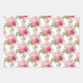 Feuille De Papier Cadeau Bouquet De Fleurs Moelleux Pastel (Devant 2)