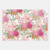 Feuille De Papier Cadeau Bouquet De Fleurs Moelleux Pastel (Devant)