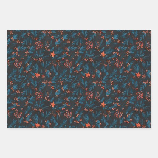 Feuille De Papier Cadeau Bouquet de Noël (Devant)