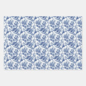 Feuille De Papier Cadeau Bouquet de Toile Bleue 3 (Devant 3)