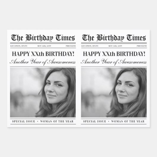 Feuille De Papier Cadeau Bouquet Fleur de journal d'anniversaire modifiable (Devant 2)