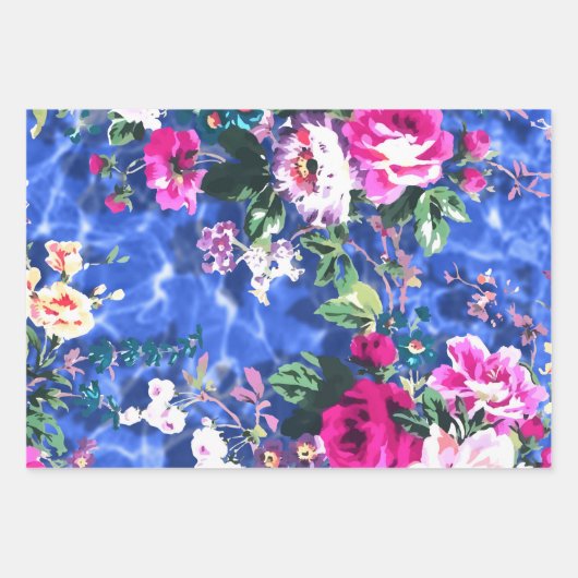 Feuille De Papier Cadeau Bouquets avec roses (Devant)