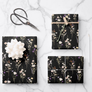 Feuille De Papier Cadeau Bouquets de fleurs sauvages d'été