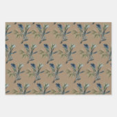 Feuille De Papier Cadeau Bouquets de Noël Rustique Kraft Sprigs & Positions (Devant 3)