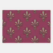 Feuille De Papier Cadeau Bourgogne et Gold Paris (Devant)