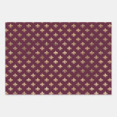 Feuille De Papier Cadeau Bourgogne et Gold Paris (Devant 2)