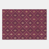 Feuille De Papier Cadeau Bourgogne et Gold Paris (Devant 3)