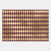 Feuille De Papier Cadeau Bourgogne et Gold Paris (Devant)