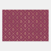 Feuille De Papier Cadeau Bourgogne et Gold Paris (Devant 2)