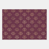 Feuille De Papier Cadeau Bourgogne et Gold Paris (Devant)