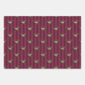 Feuille De Papier Cadeau Bourgogne et Gold Paris (Devant 2)