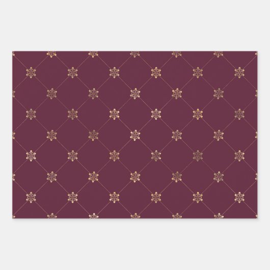 Feuille De Papier Cadeau Bourgogne et Or Thème Paris (Devant 3)