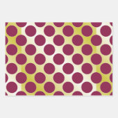 Feuille De Papier Cadeau Bourgogne et pois d'or (Devant 2)