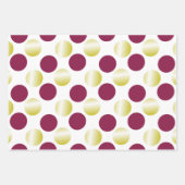 Feuille De Papier Cadeau Bourgogne et pois d'or (Devant)