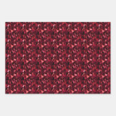 Feuille De Papier Cadeau Bourgogne & Noir Abstrait (Devant)