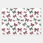 Feuille De Papier Cadeau Bourgogne Rouge Vert Noël Vaches (Devant)