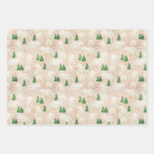 Feuille De Papier Cadeau Bours polaires de Noël mignons en forêt À feuillag (Devant)