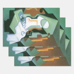 Feuille De Papier Cadeau Bouteille et Compotier par Juan Gris, Cubisme Vint