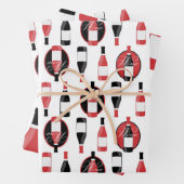 Feuille De Papier Cadeau Bouteilles de vin rouge (En situation)