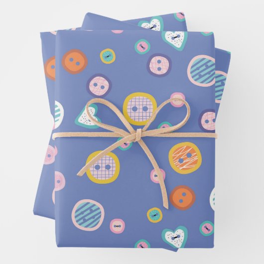 Feuille De Papier Cadeau Boutons de coupe (En situation)