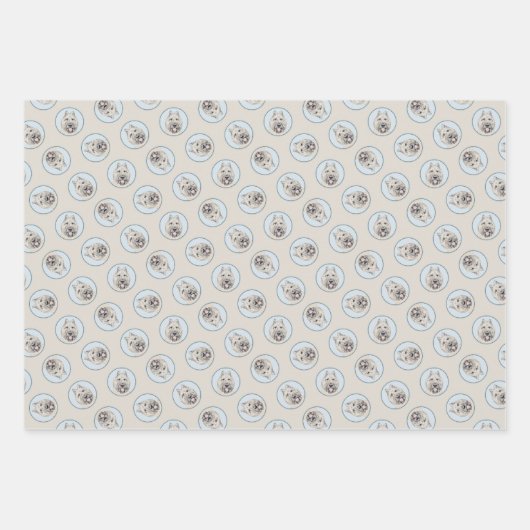 Feuille De Papier Cadeau Bouvier des Flandres Peinture Faune Brindle Dog Ar (Devant 2)