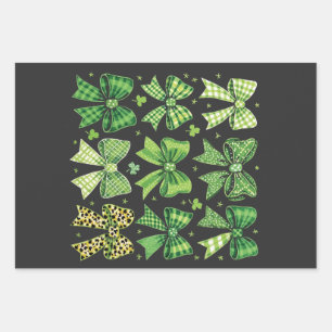Feuille De Papier Cadeau Bow Coquette St Patrick's Day Vintage