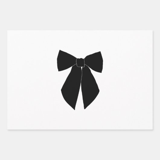 Feuille De Papier Cadeau Bow noir (Devant 2)