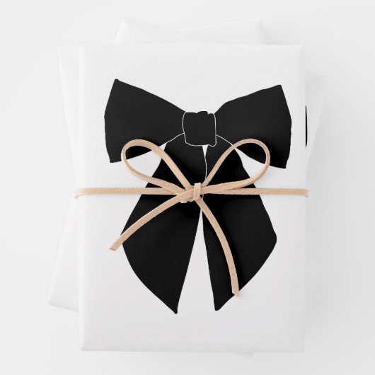 Feuille De Papier Cadeau Bow noir (En situation)