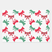 Feuille De Papier Cadeau Bows de Noël mignons (Devant 3)