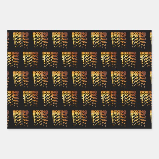 Feuille De Papier Cadeau Boxer Graphisme Word Art (Devant)