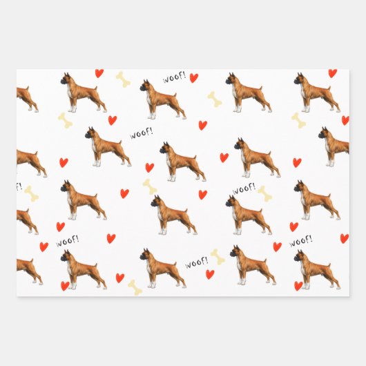 Feuille De Papier Cadeau Boxeur (Devant 3)