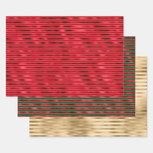 Feuille De Papier Cadeau Bracelets de verre doré rouge (Lot)