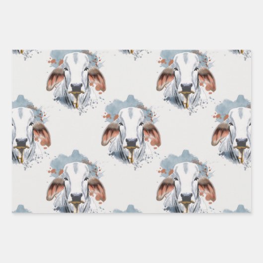 Feuille De Papier Cadeau Brahman américain (Devant 3)