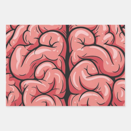 Feuille De Papier Cadeau Brain Pattern Wrapping Paper Flat Sheet Set (Devant)