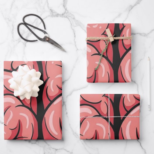 Feuille De Papier Cadeau Brain Pattern Wrapping Paper Flat Sheet Set (Recto)