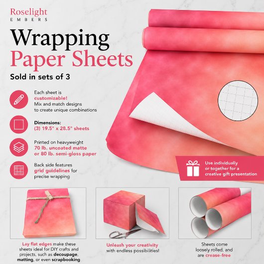 Feuille De Papier Cadeau Braises de Roselight