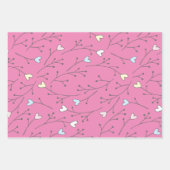 Feuille De Papier Cadeau Branches cardiaques lunaires Trio Trio (Devant 2)