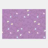 Feuille De Papier Cadeau Branches cardiaques lunaires Trio Trio (Devant)