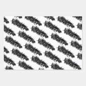 Feuille De Papier Cadeau Branches d'épinette blanche et noire (Devant)