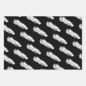 Feuille De Papier Cadeau Branches D'Épinette Noire Et Blanc (Devant)