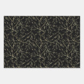 Feuille De Papier Cadeau Branches dorées (Devant 3)